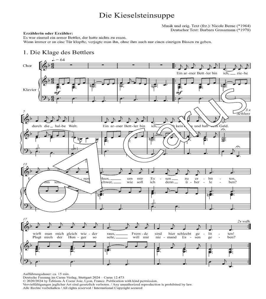 Die Kieselsteinsuppe Unison Choir scores gallery preview page 4