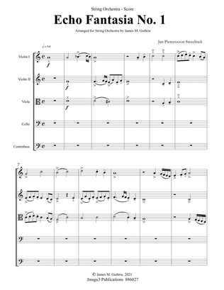 Sweelinck: Six Echo Fantasias Complete for String Orchestra - Score Only