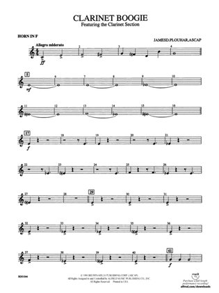Clarinet Boogie: 1st F Horn