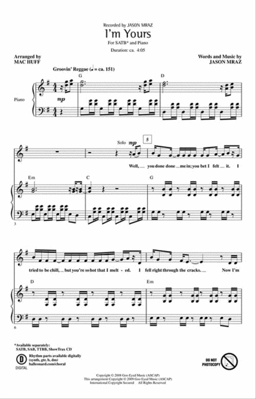 I'm Yours 4-Part scores gallery preview page 2
