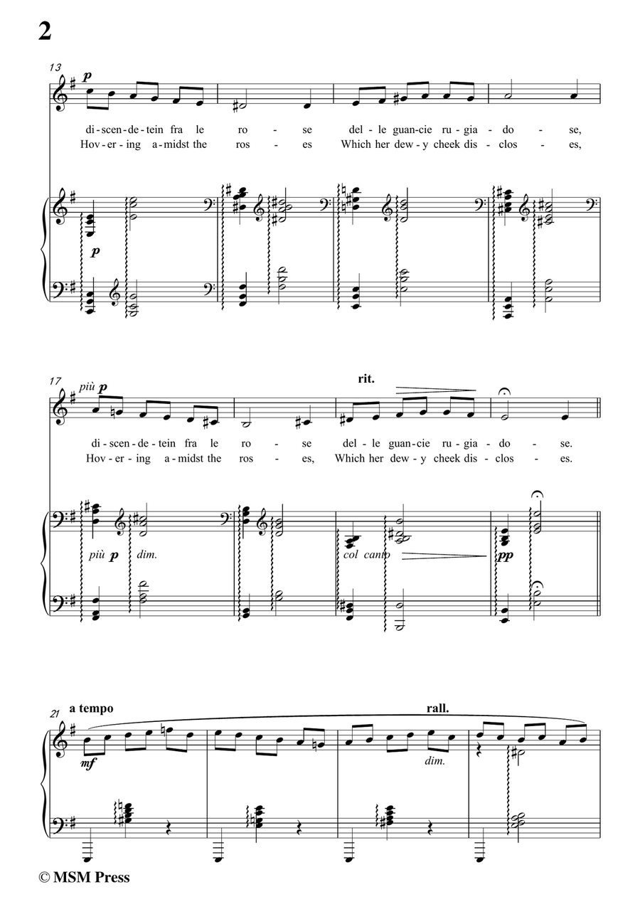 Falconieri-O bellissimi capelli,in e minor,for Voice and Piano Piano, Vocal scores gallery preview page 4