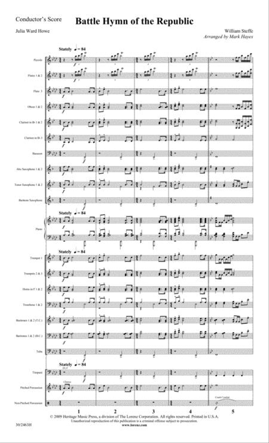 Battle Hymn of the Republic - Concert Band Score and Parts Concert Band scores gallery preview page 2