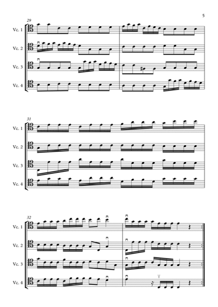 Concerto in D for 4 Violins (Arranged in C for Cello Quartet) image number null