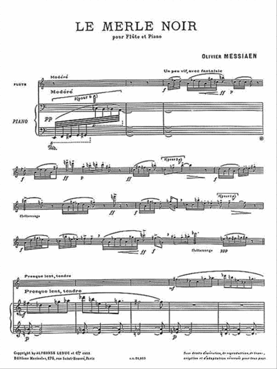 Le Merle Noir Flute Solo scores gallery preview page 2