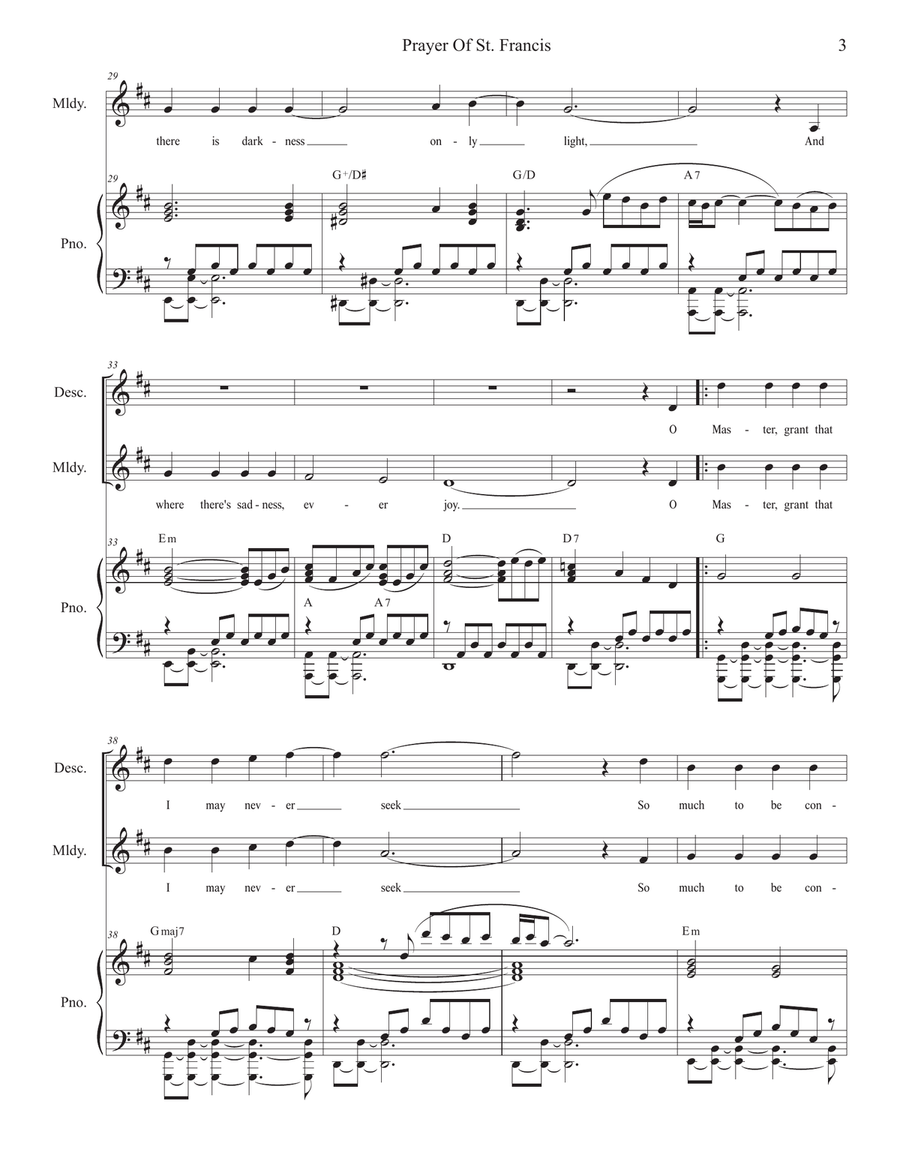 Make Me A Channel Of Your Peace (prayer Of St. Francis) Unison Choir scores gallery preview page 3