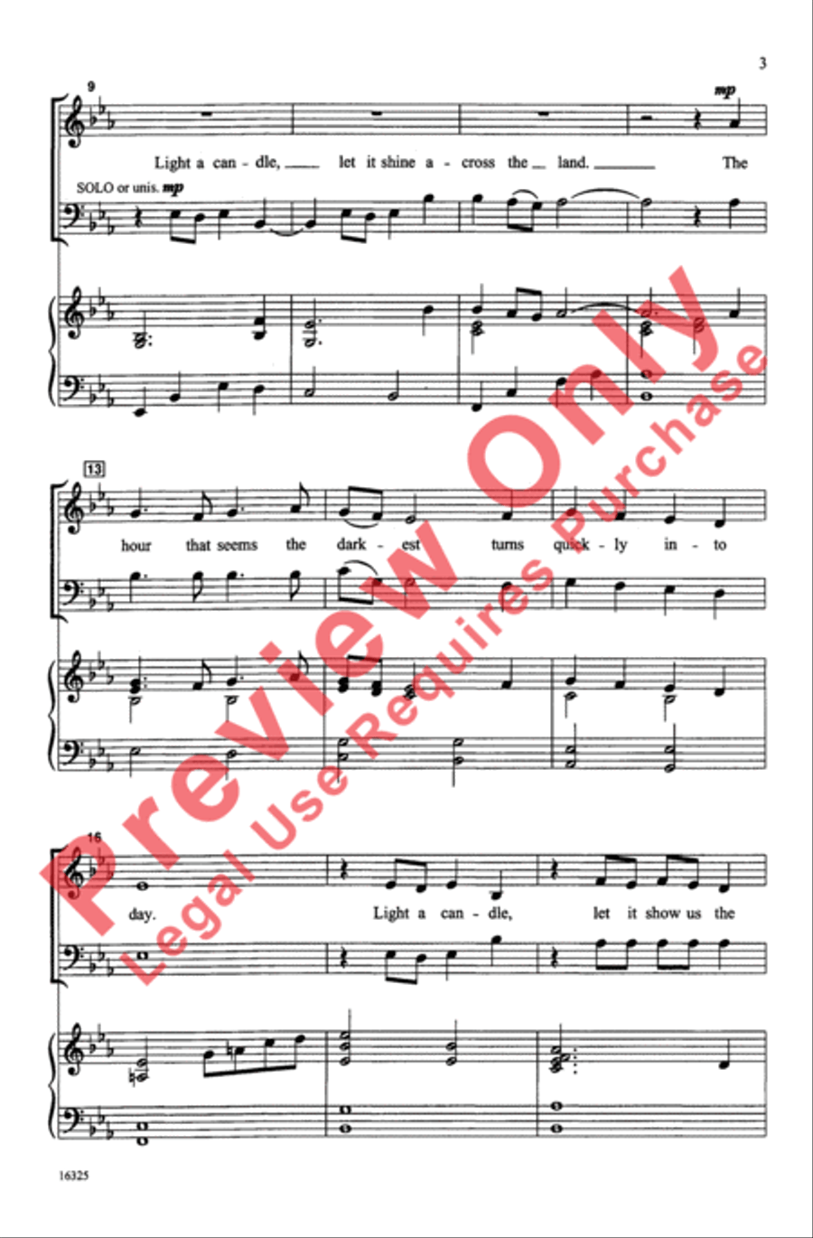 Light a Candle Light a Candle 4-Part scores gallery preview page 3