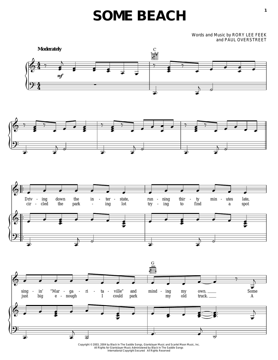 Some Beach Acoustic Guitar scores gallery preview page 1