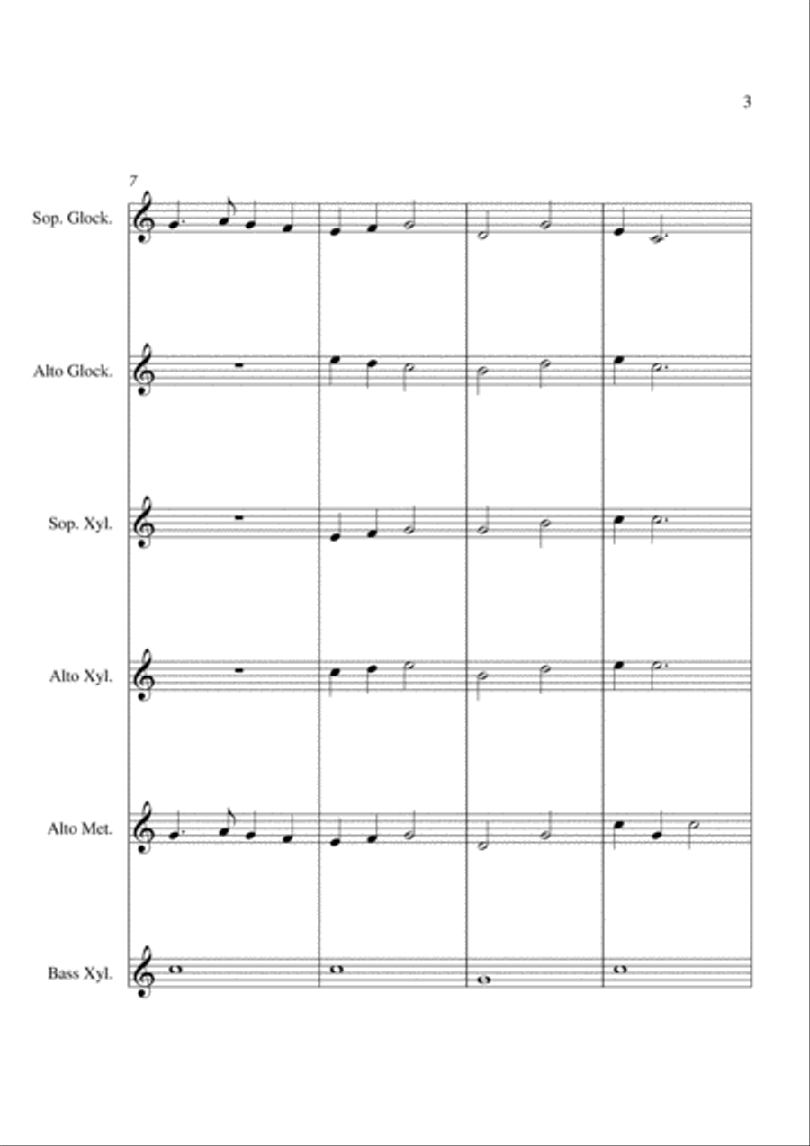 London Bridge Is Falling Down - For Orff Ensemble Percussion Ensemble scores gallery preview page 3
