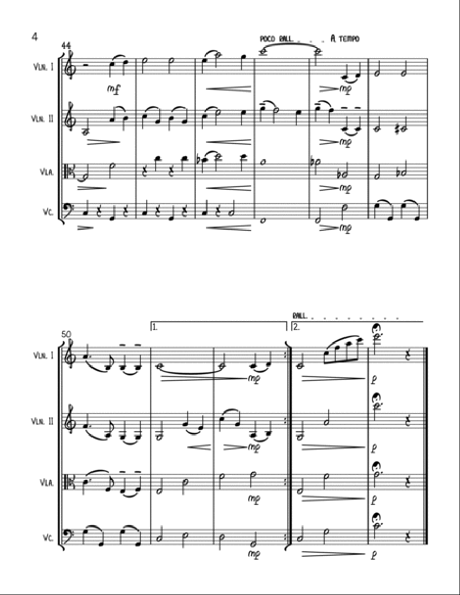 White Christmas String Quartet scores gallery preview page 4