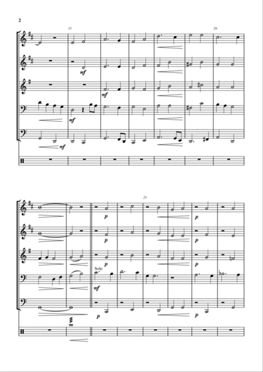 I'll Be Home For Christmas Brass Quintet scores gallery preview page 4