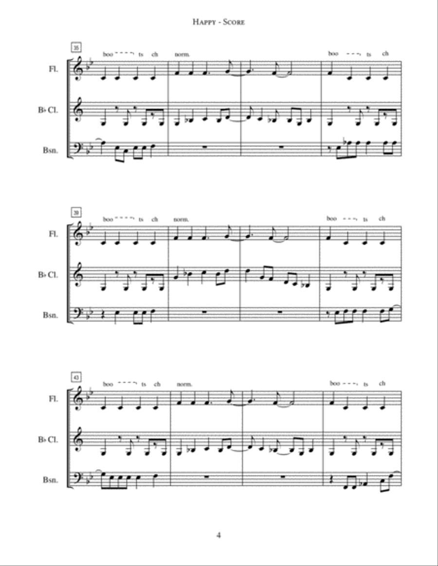 Happy Happy Woodwind Trio scores gallery preview page 6