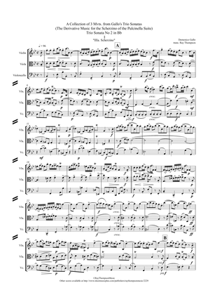 Gallo: 3 movts. from his Trio Sonatas (orig keys) ("Pulcinella Suite Mvt.3 Scherzino") - string trio