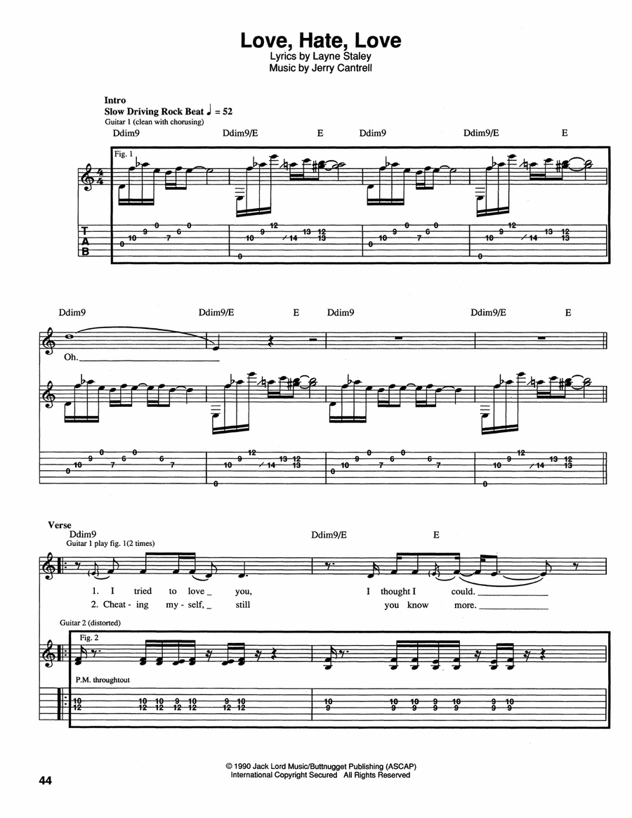 Love, Hate, Love Acoustic Guitar scores gallery preview page 1
