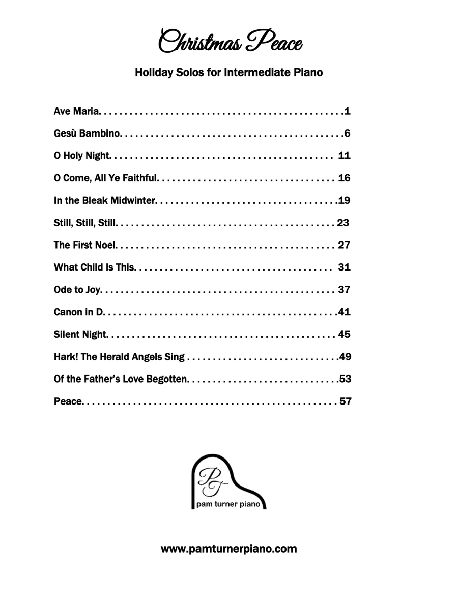 Christmas Peace Songbook (Holiday Solos for Intermediate Piano) image number null