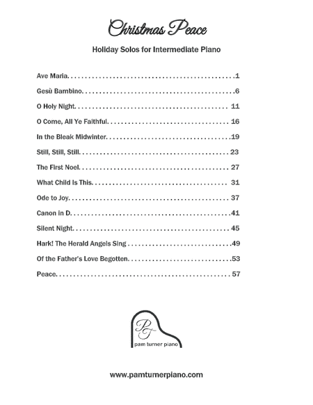 Christmas Peace Songbook (Holiday Solos for Intermediate Piano) image number null