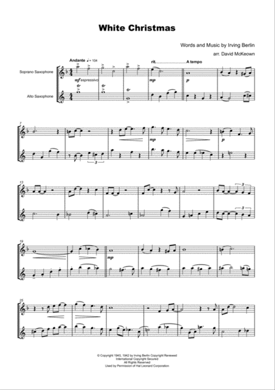 White Christmas Woodwind Duet scores gallery preview page 2