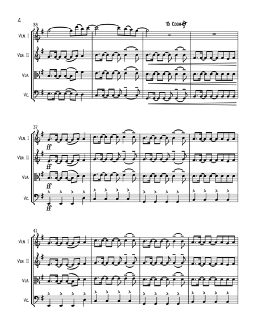 A Sky Full Of Stars String Quartet scores gallery preview page 4