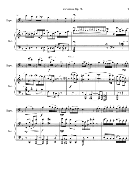 Variations, Op. 66 - euphonium and piano