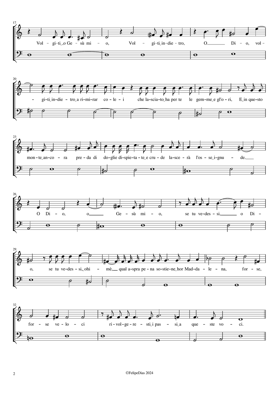 Lamento della Maddalena: Lasciatemi morire Voice Solo scores gallery preview page 2