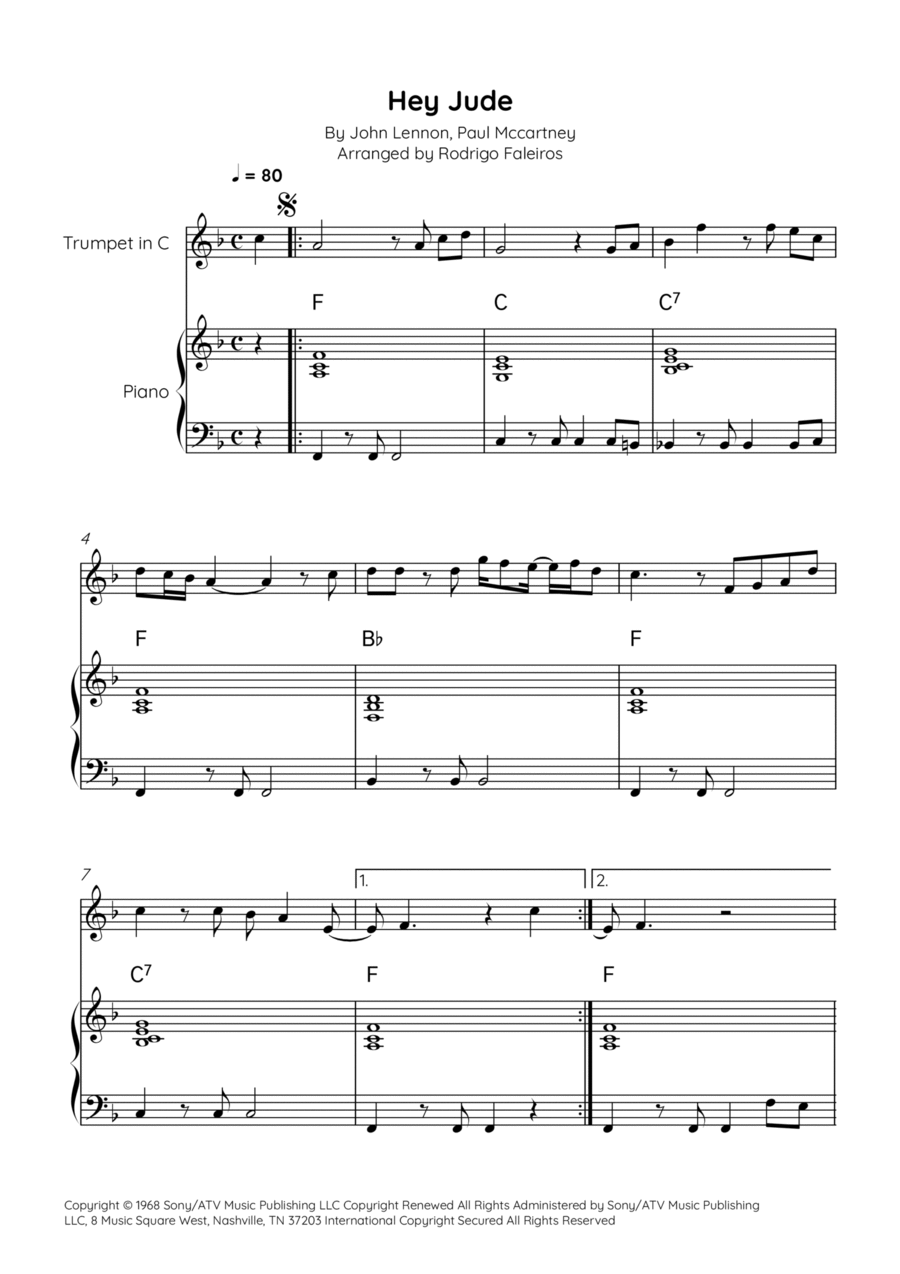 Hey Jude Chamber Music scores gallery preview page 1