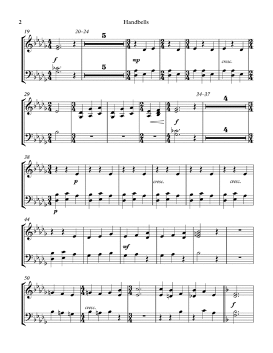 Zechariah's Blessing Handbell Parts Handbell Choir scores gallery preview page 2