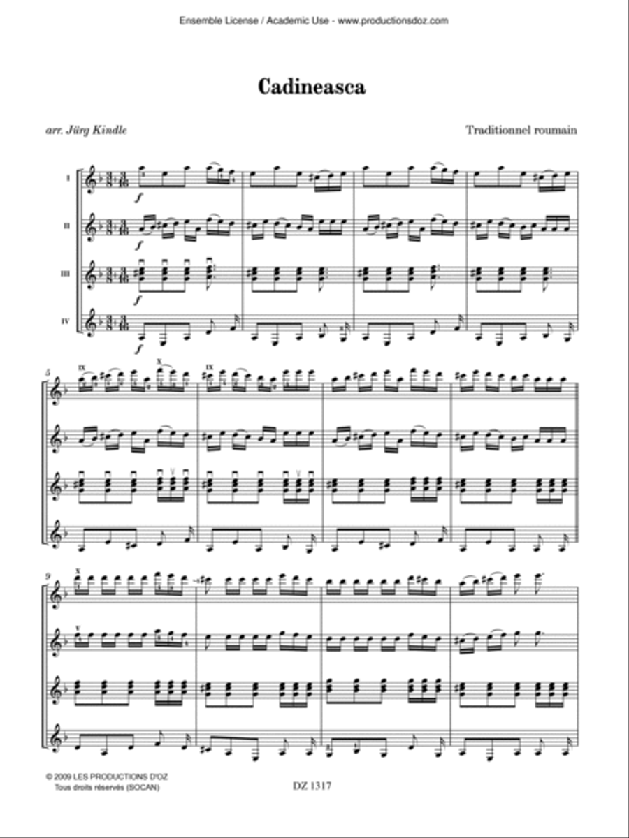 Musique facile pour 4 guitares - Roumanie (Cadineasca) Guitar Ensemble scores gallery preview page 2