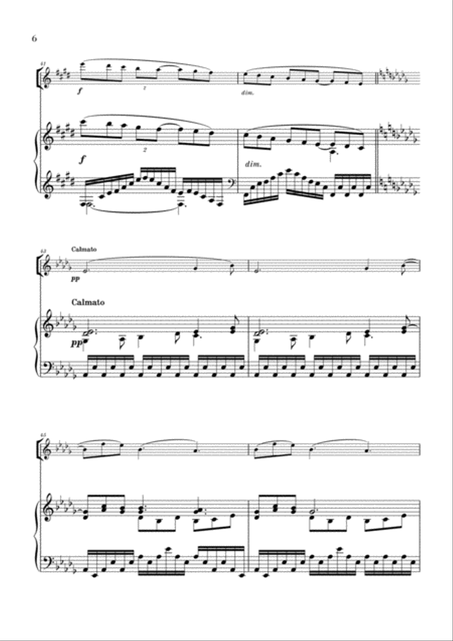 Clair de Lune for Violin and Piano (from Suite Bergamasque) Violin scores gallery preview page 6