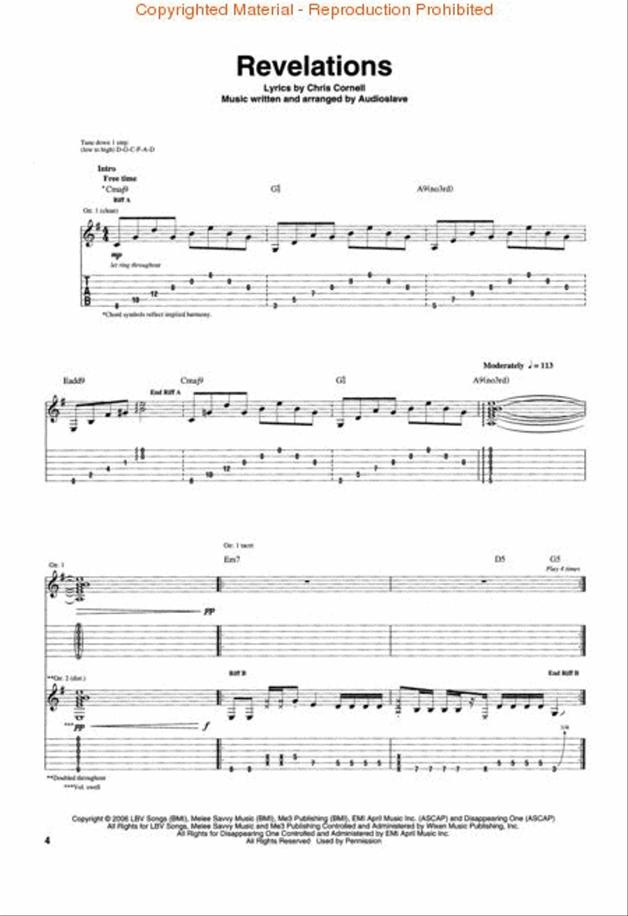 Audioslave - Revelations Electric Guitar scores gallery preview page 2