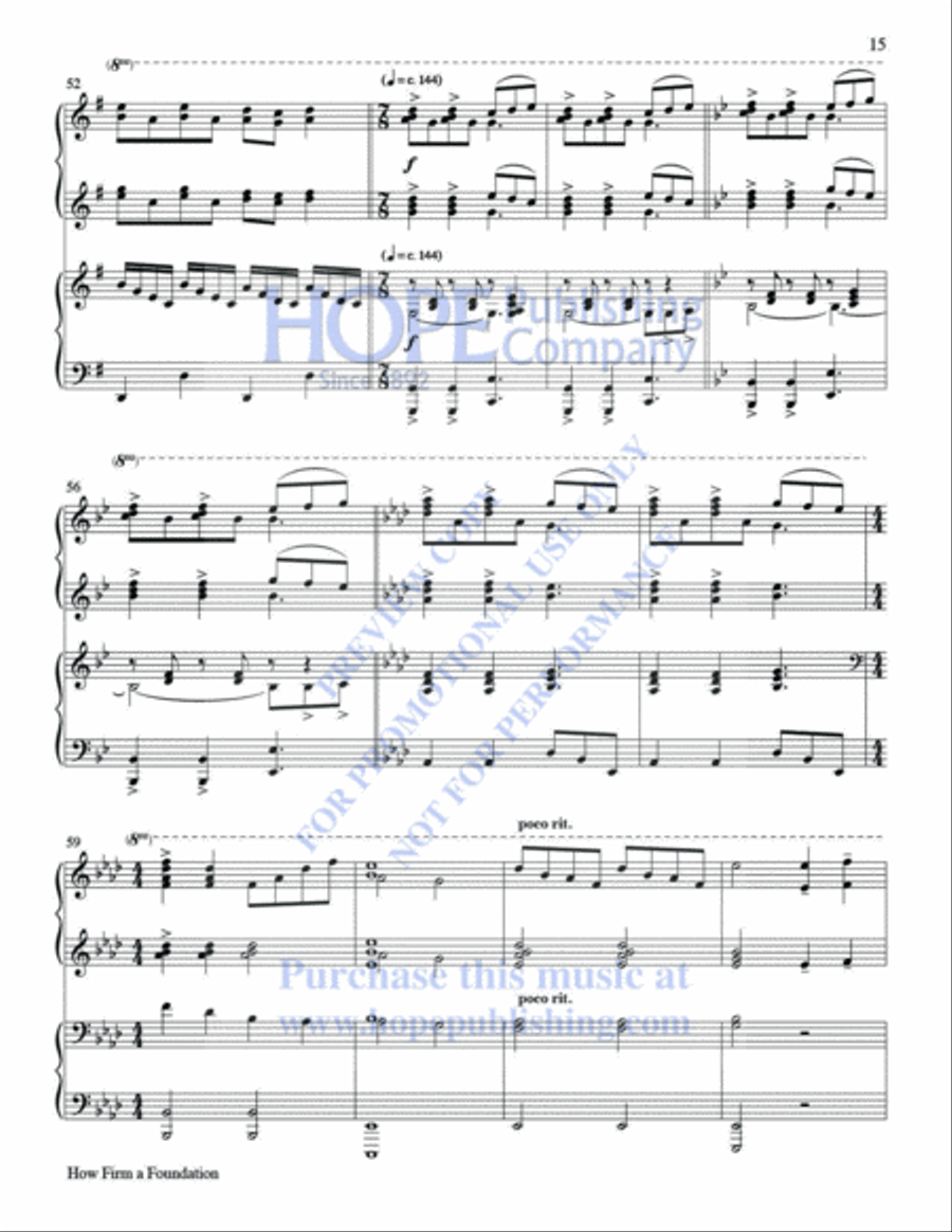 Glory to God: Hymn Settings for 4-Hand Piano Piano Accompaniment scores gallery preview page 18