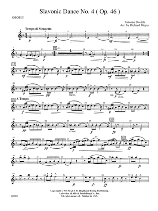 Slavonic Dance No. 4 (Op. 46): 2nd Oboe