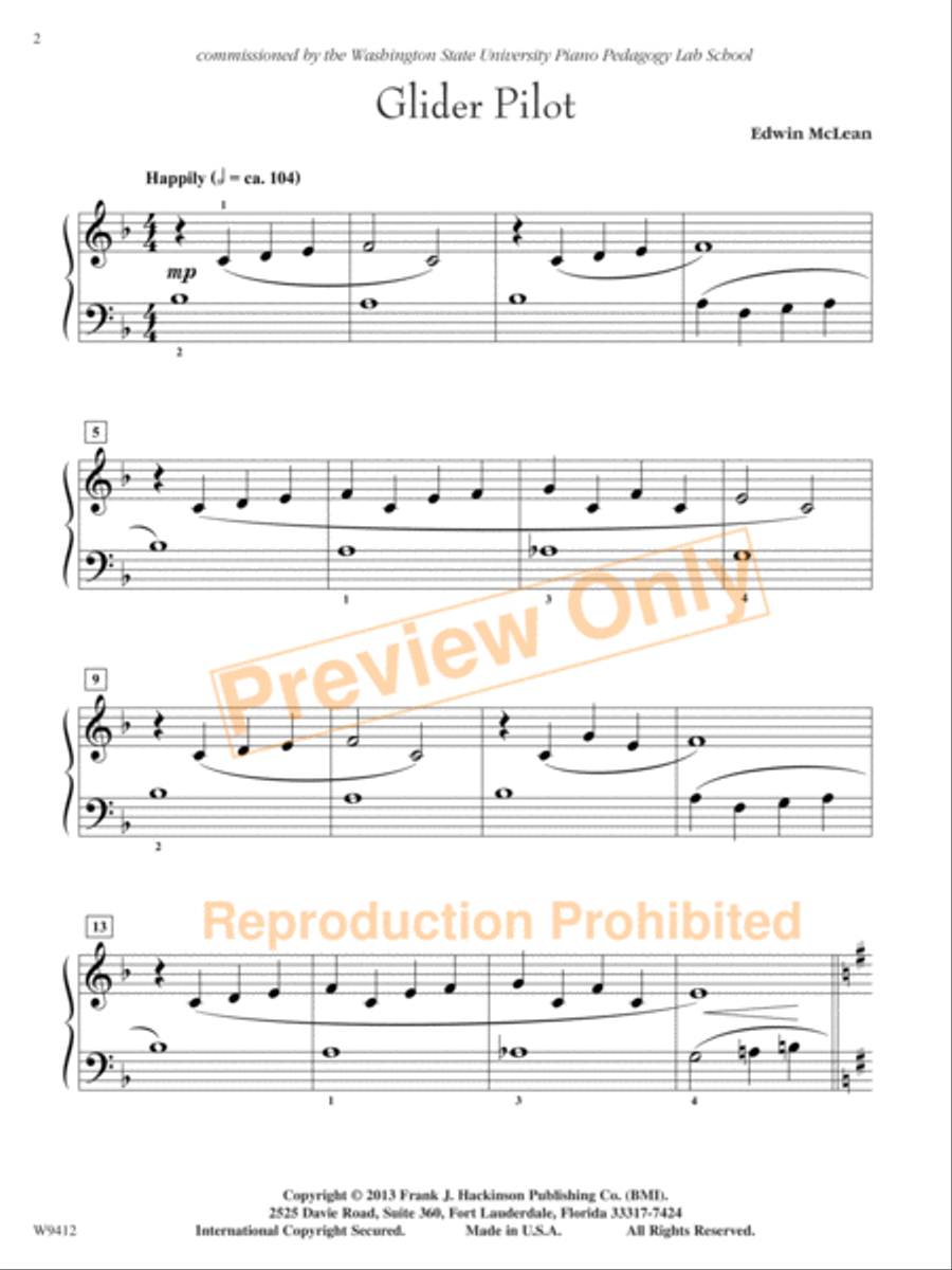 Glider Pilot Easy Piano scores gallery preview page 3