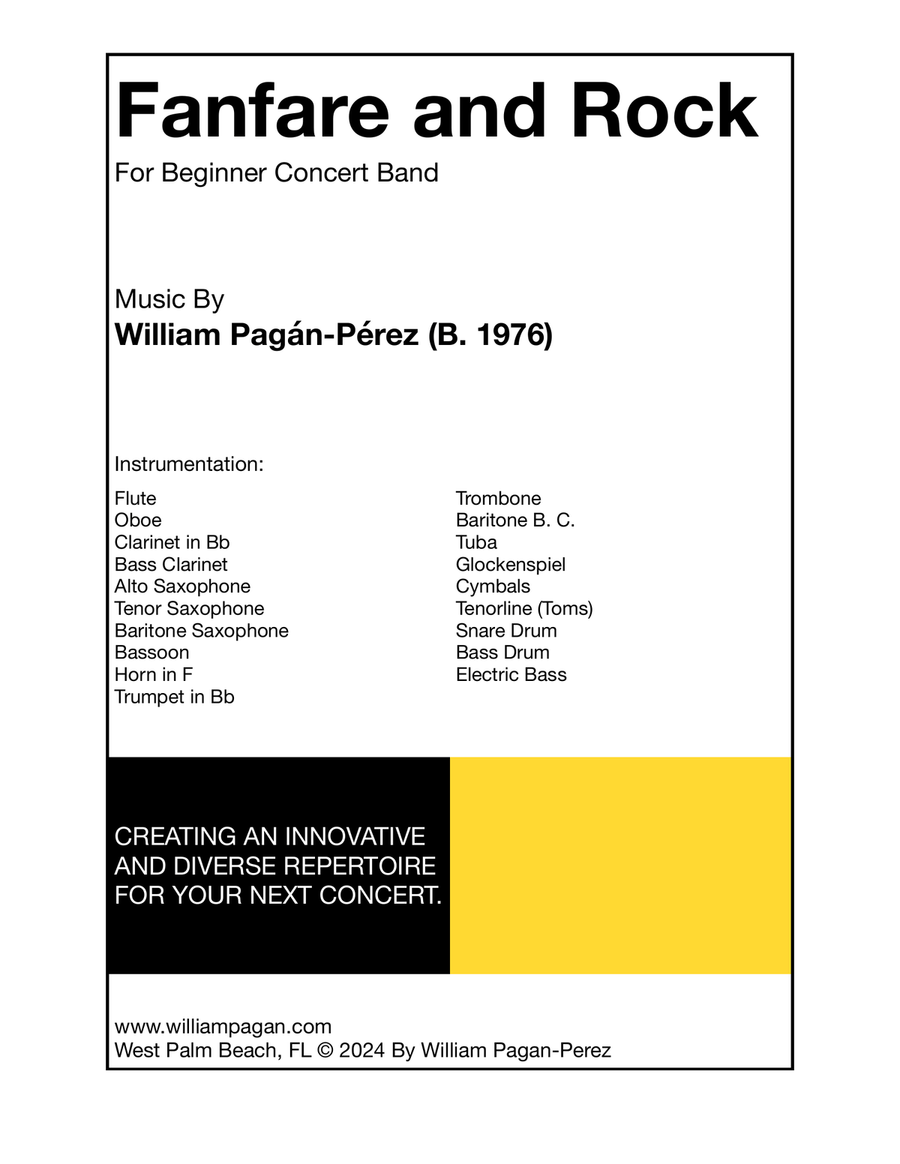 Fanfare and Rock For Beginner Concert Band Concert Band scores gallery preview page 1