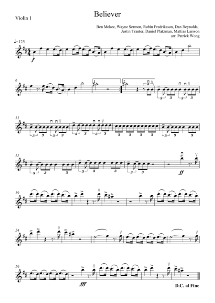 Believer Believer String Duet scores gallery preview page 3