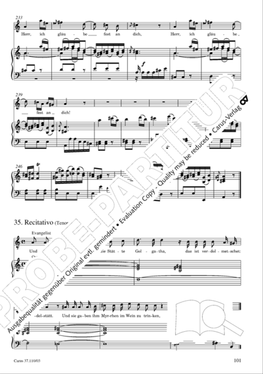 Markuspassion. Werkausgabe Reihe 1, Bd. 7 (Homilius) 4-Part scores gallery preview page 108