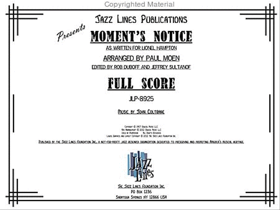 Moment's Notice Moment's Notice Big Band scores gallery preview page 2