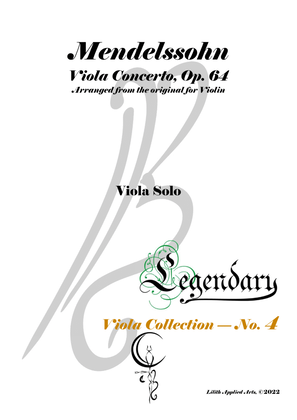 Book cover for Mendelssohn - Viola Concerto, Op. 64 - Legendary Viola Collecton - No. 4