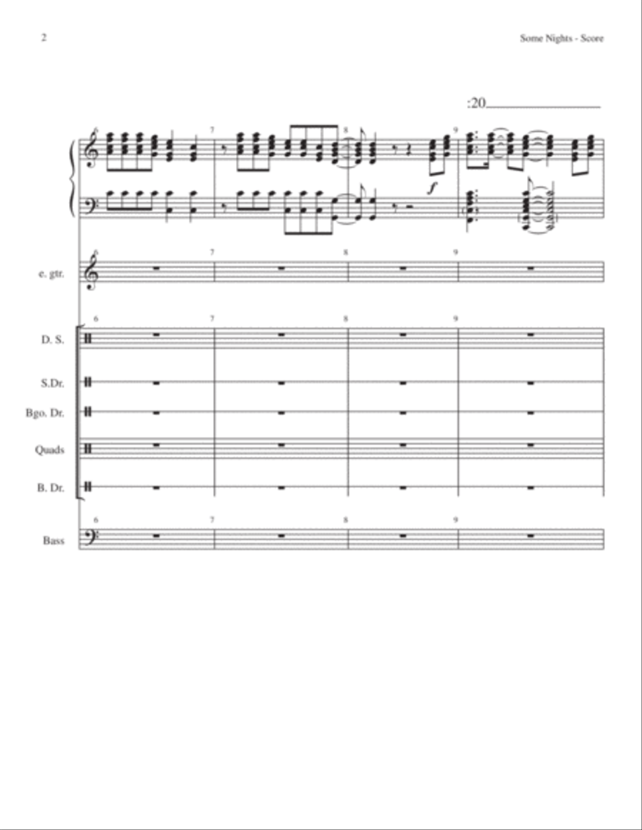 Some Nights Electric Guitar scores gallery preview page 4