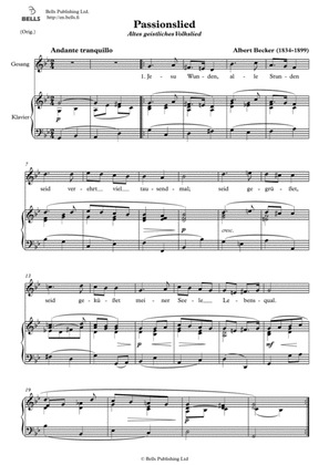 Passionslied (Original key. G minor)
