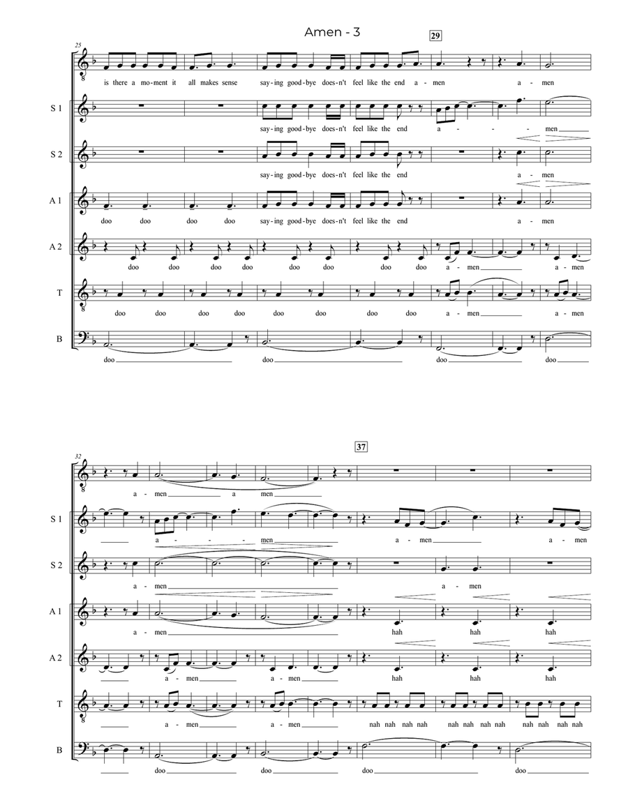 Amen 4-Part scores gallery preview page 3