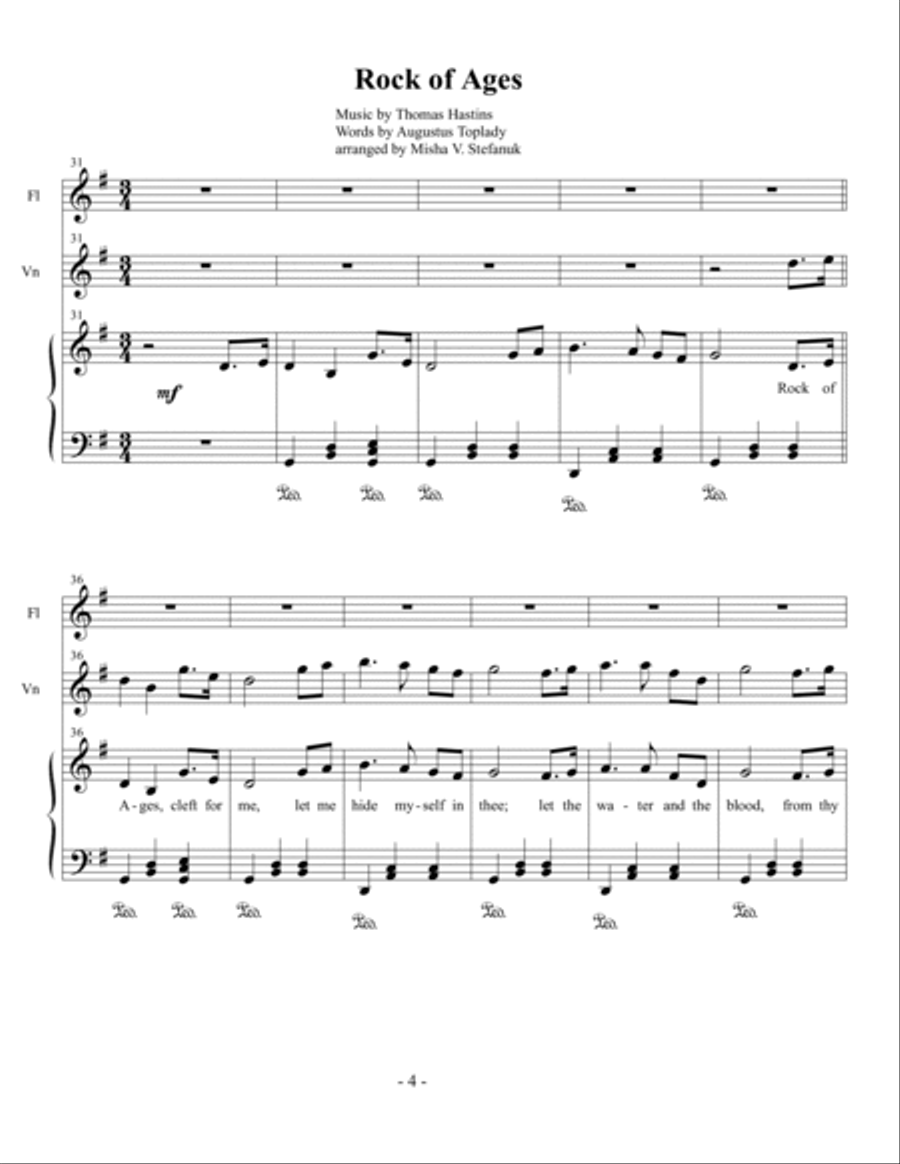 Easter Prelude for Piano, Flute and Violin Flute scores gallery preview page 4