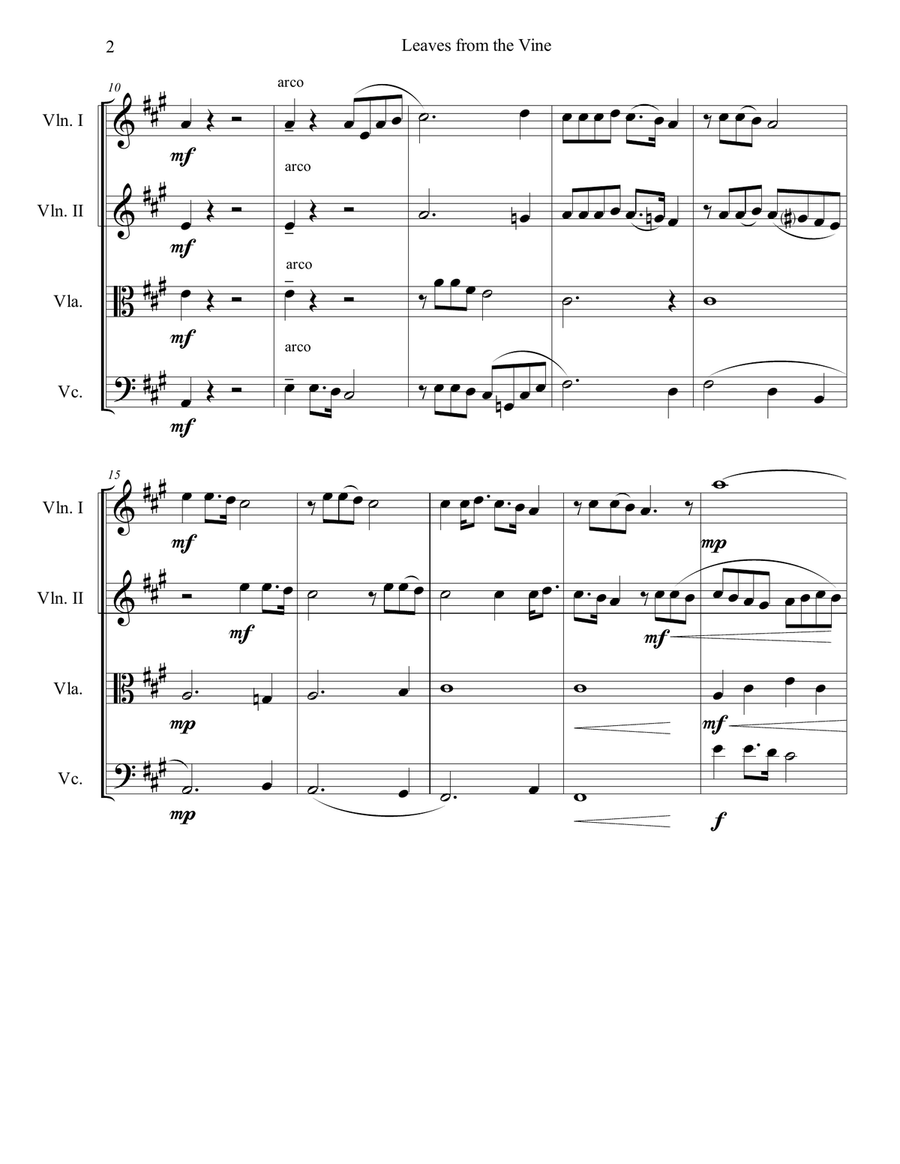 Leaves From The Vine String Quartet scores gallery preview page 3