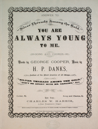 Book cover for You Are Always Young To Me. Song and Chorus