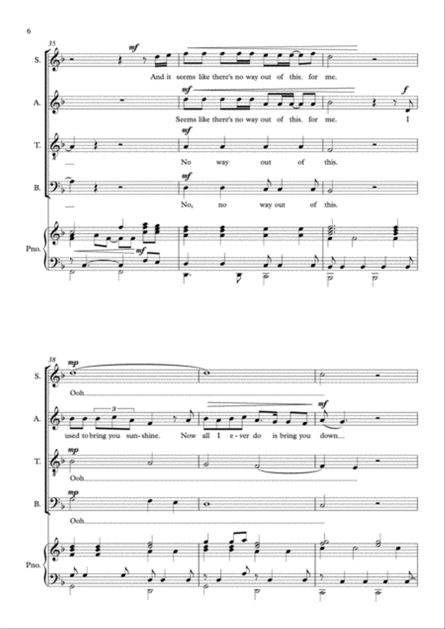 Too Much Love Will Kill You 4-Part scores gallery preview page 6