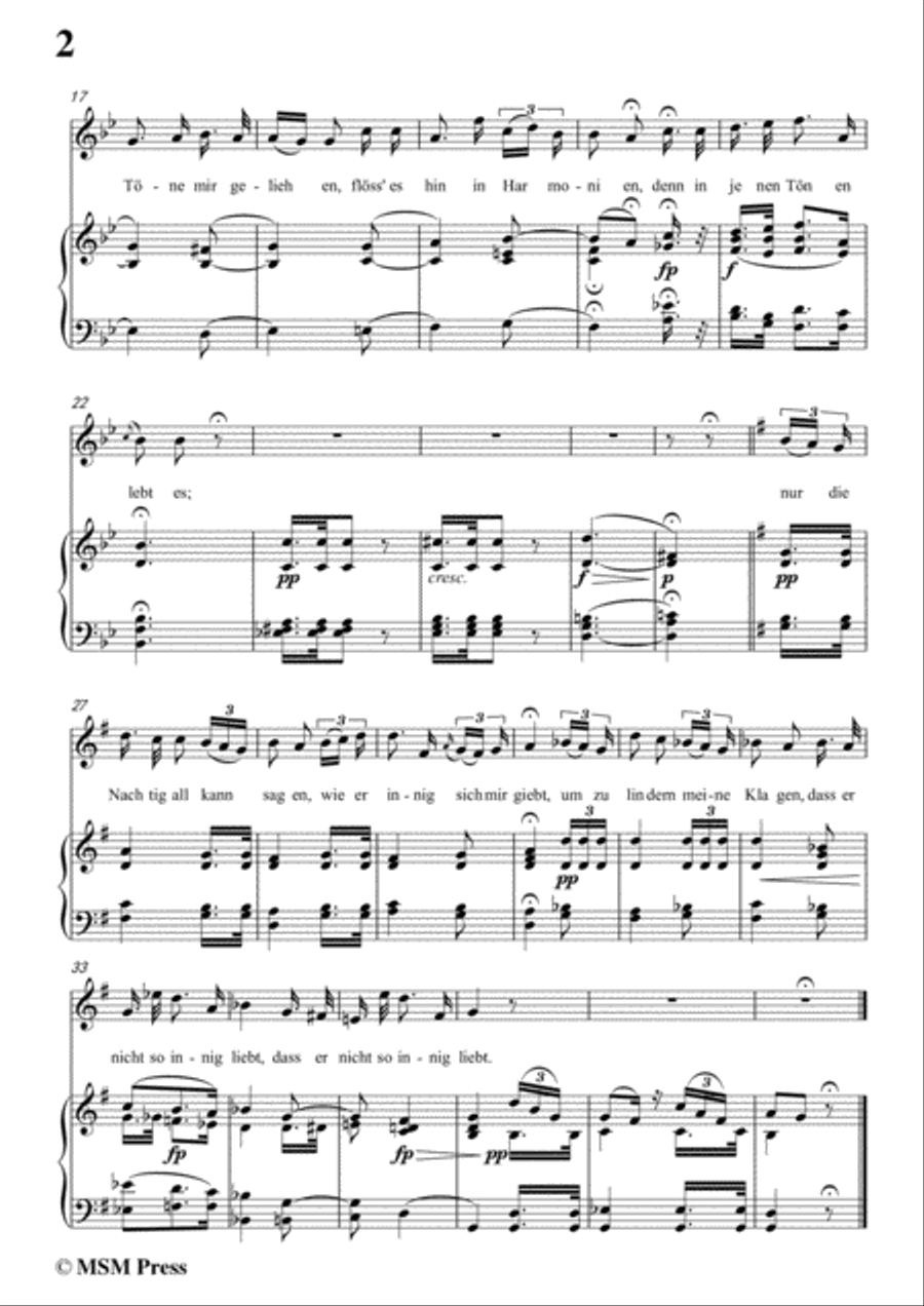 Schubert-Das Mädchen,in G Major,for Voice&Piano Voice scores gallery preview page 4