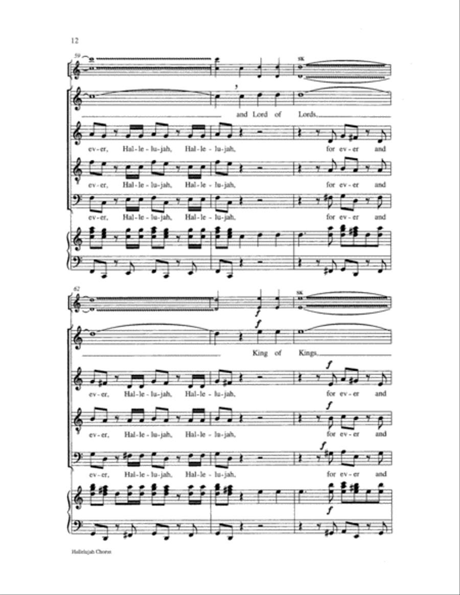 Hallelujah Chorus 4-Part scores gallery preview page 12