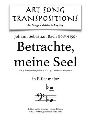 Book cover for BACH: Betrachte, meine Seel (transposed to E-flat major)