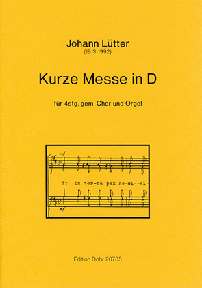 Book cover for Kurze Messe in D für 4stg. gemischten Chor und Orgel