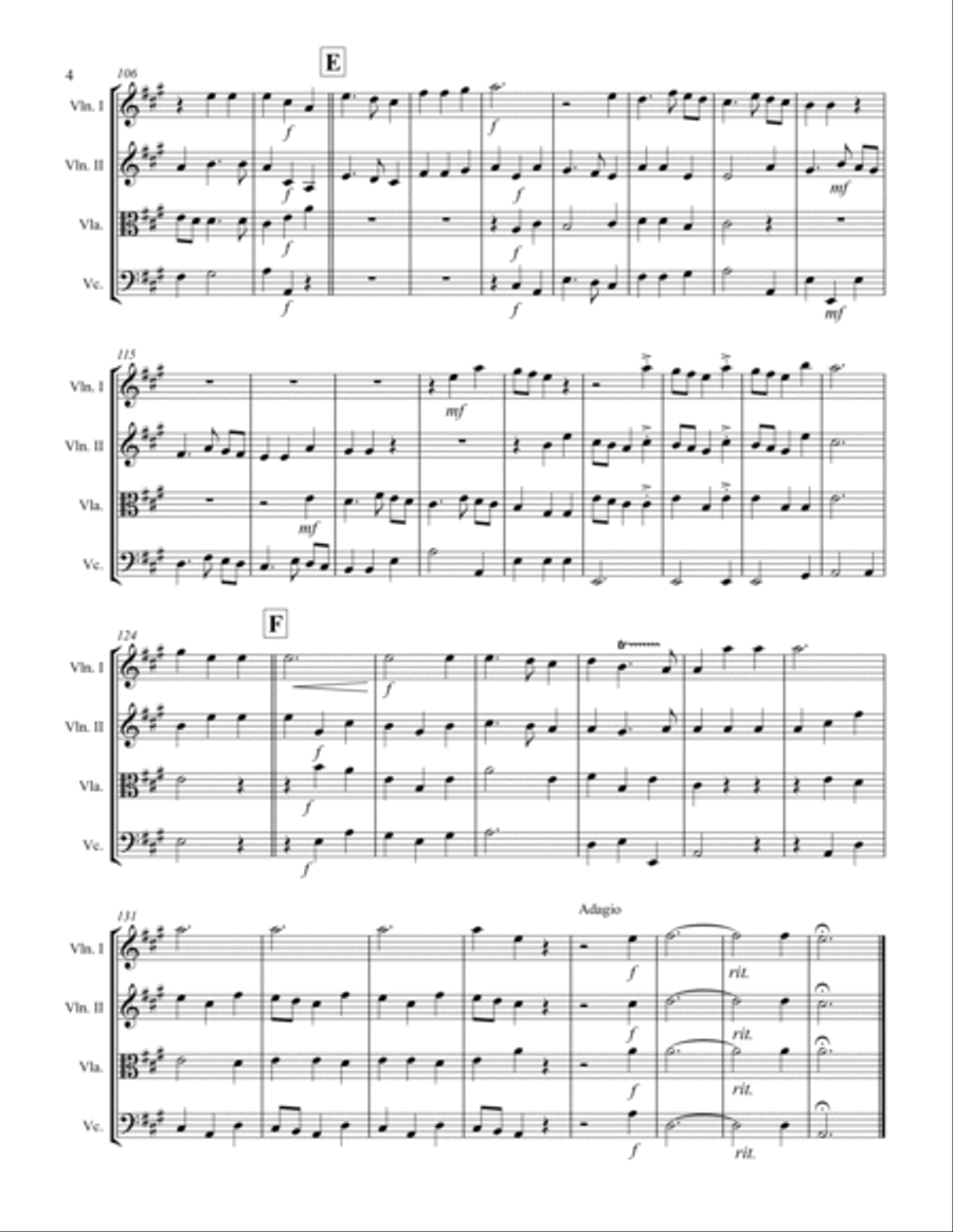 Handel - And the Glory of the Lord from Messiah (for String Quartet) String Quartet scores gallery preview page 5