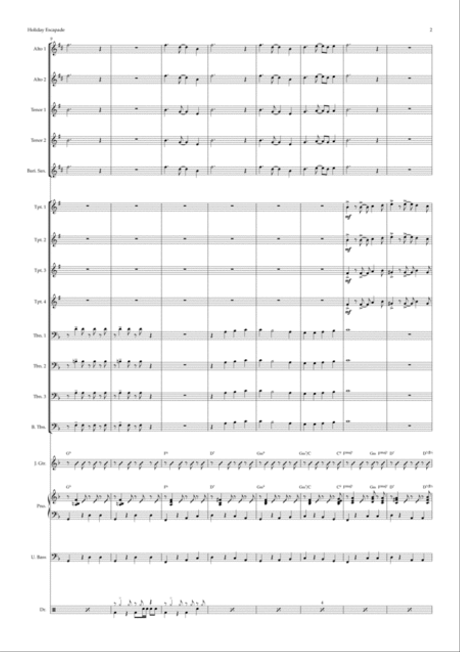 Holiday Escapade (big band) Jazz Ensemble scores gallery preview page 2