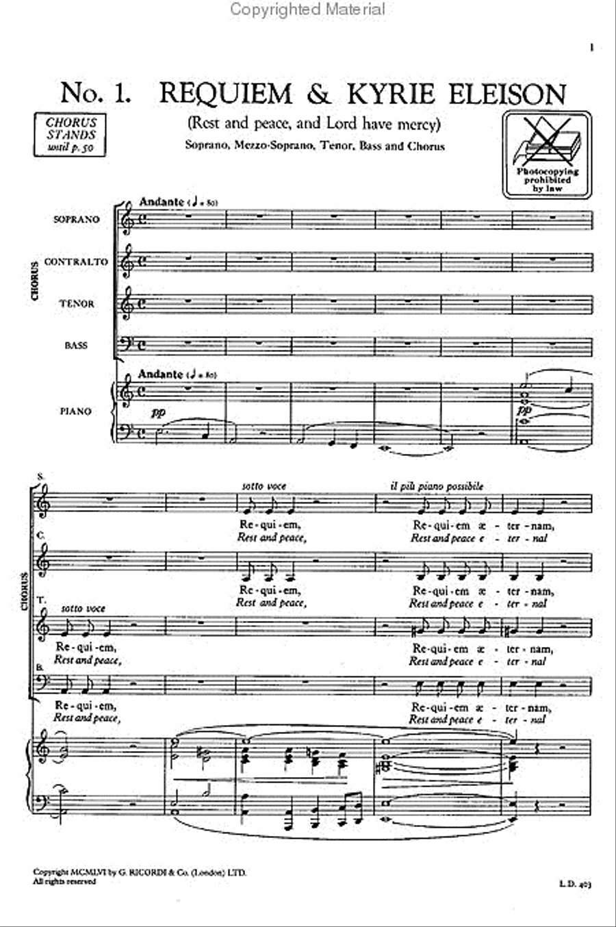 Messa Da Requiem (Requiem Mass) Choir scores gallery preview page 2